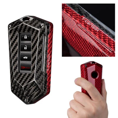 4 Button Carbon Fiber Key Fob Case Cover Fit Lexus RC300 IS250 RX450 Red black - Image 1 of 4