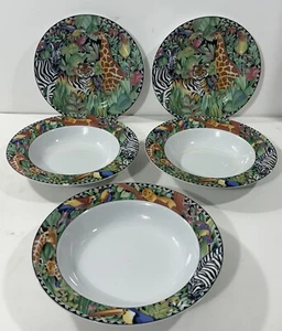 Sakura Magic Jungle Sue Zipkin 5 Piece Lot (Vegetable Bowl, Salad Plate) - Picture 1 of 19