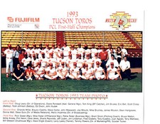 1993 TUCSON TOROS TEAM 8x10 PHOTO ARIZONA PCL CHAMPIONS BASEBALL