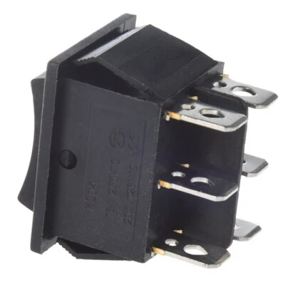 DEVIATORE ON OFF ON NERO INTERRUTTORE DA PANNELLO I 0 II PULSANTE COMPATIBILE vs - Immagine 1 di 4