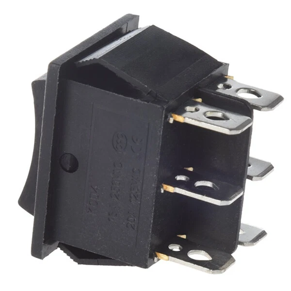 DEVIATORE ON OFF ON NERO INTERRUTTORE DA PANNELLO I 0 II PULSANTE COMPATIBILE vs - Immagine 1 di 4