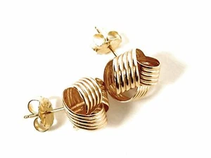Pendientes de tachuelas de oro genuino 14K para mujer talla 1,2 mm est - Imagen 1 de 2