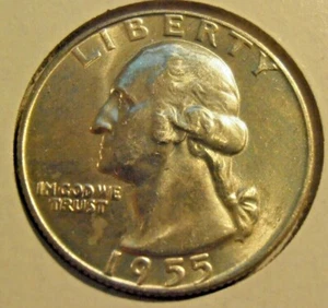 1955 D Washington Silver Quarter (55DEW1) - Picture 1 of 4