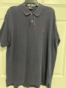 POLO Ralph Lauren Navy Blue Short Sleeve Polo Shirt XL - Picture 1 of 4