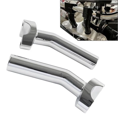6" CNC Pullback Handlebar Risers Chrome Fit Harley Dyna Softail Sportster XL883 - Image 1 of 4