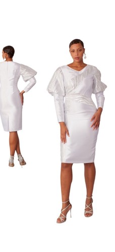 CHANEL ABITO CHANCELLE LUNGHEZZA 42" TAGLIA 14 NUOVO CON ETICHETTA VENDITA AL DETTAGLIO$189 FODERATO BIANCO ARGENTO