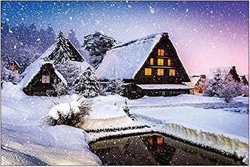 Puzzle Shirakawago (Gifu) su un puzzle serale invernale 1000 pezzi - Immagine 1 di 1