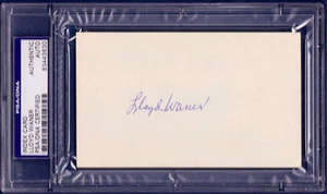Lloyd Waner Signed 3x5 Index Card PSA/DNA Slabbed Auto HOF - Picture 1 of 1