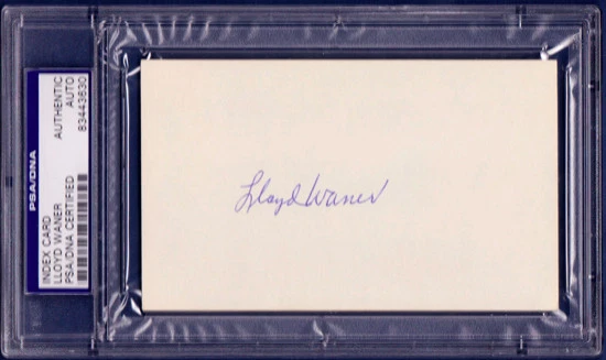 Lloyd Waner Signed 3x5 Index Card PSA/DNA Slabbed Auto HOF - Image 1 of 1