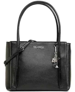 Karl Lagerfeld Black Large Leather Tote Bag - New without Tags - Picture 1 of 9