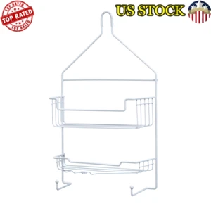 2 Tier Rust Resistant Hanging Shower Caddy W/ Suction Cups Razor Holder New - Picture 1 of 7