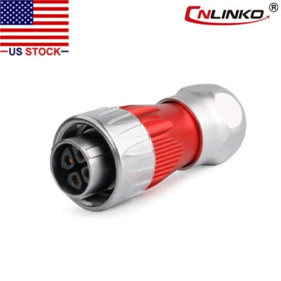 CNLINKO 4 Pin Power Circular Connector Female Plug Outdoor IP67 Heavy Duty M24 - Image 1 of 4