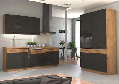 Küche VIGO Matera Grau Lancelot 220 + 120 cm Küchenzeile Küchenblock Einbauküche - Bild 1 von 4