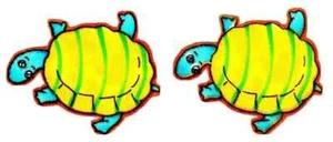 turtle fabric applique iron on green yellow not embroidered 2.5 inch - Picture 1 of 2