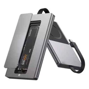 M.2 NVMe & SATA Magnetic SSD Enclosure 10 Gbps USB C 3.2 Gen2 SSD Enclosure - Picture 1 of 6