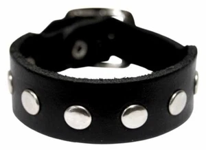 Pulsera de cuero con pequeños tachuelas redondas pulsera tachuelas redondas bracelet round rivets - Imagen 1 de 2