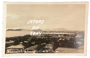 1937 - 1942 PANAMA CANAL ZONE CZ CITY VIEW FROM LA CRESTA POSTCARD RPPC - Picture 1 of 2