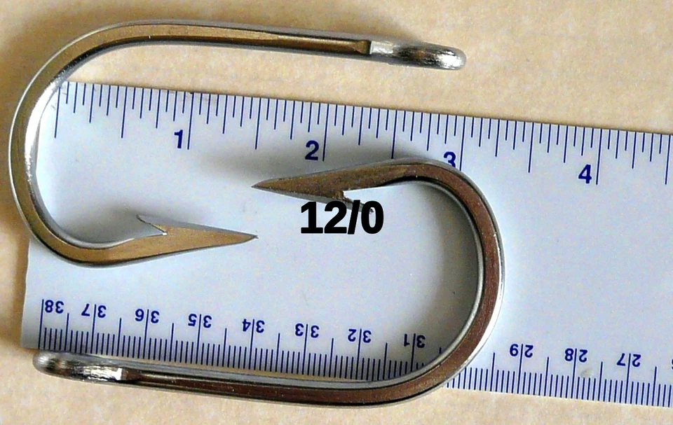 Ganchos de pesca de atún pez espada de juego grande de acero inoxidable 20 GT - tamaño 12/0  Foto 1 de 1