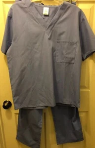 Unbranded Blue Unisex Medium Drawstring Scrub pants And Small Top - Picture 1 of 7