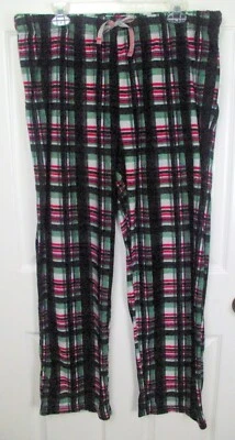 NWT Tommy Bahama Black/Green/Red/White Plaid No Fly Drawstring Lounge Pants L - Image 1 of 4