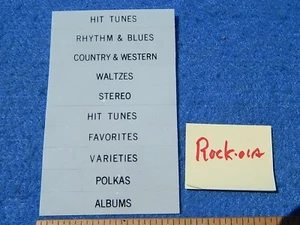 Rock-ola 442 443 444 445 446 Program Holder Record Classification Labels # 44797 - Picture 1 of 4