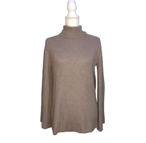Hinge Women's Turtle Neck Sweater Brown Long Sleeve Size Medium - Picture 1 of 4