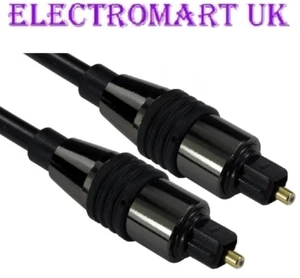 FIBRE OPTIC OPTICAL DIGITAL TOSLINK AUDIO CABLE MALE GOLD METAL PLUG - PLUG 1M - Picture 1 of 1