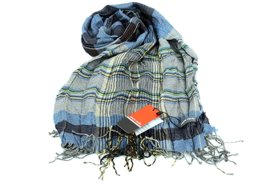 Sciarpa Uomo Pierre Cardin Pashmina Stropicciata Jc3399 Avio Made In Italy - Immagine 1 di 1