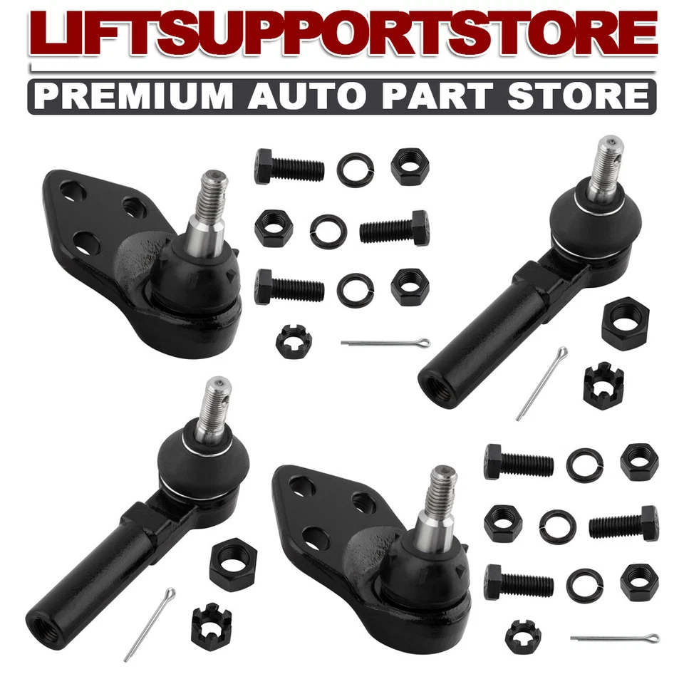 4PCS Front Lower Ball Joints Outer Tie Rod Ends For Buick Cadillac Olds Pontiac - Image 1 of 4