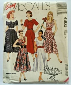 McCall's 4363 Womens Ladies Dress Size 14 Short Sleeve Long Sleeve Vintage 1989 - Picture 1 of 5