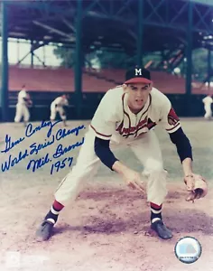 GENE CONLEY MILWAUKEE BRAVES WORLD SERIES CHAMPS 1957 ACTION SIGNED 8x10 - Picture 1 of 1