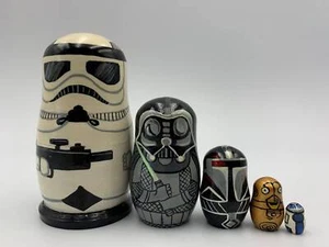 MADE IN UKRAINE Cartoon Nesting Doll  Hand Painted Matryoshka Doll 5pieces  - Picture 1 of 5