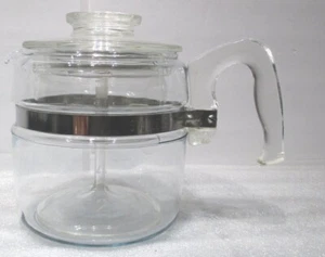 Vintage PYREX Flameware 7754-B Glass Percolator Coffee Pot 2-4 Cup COMPLETE - Picture 1 of 11