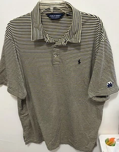 Polo Golf Ralph Lauren Polo Shirt Size XL Mens Yellow Navy Striped Short Sleeve - Picture 1 of 3