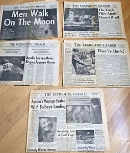 Rare Collection 5 - LEXINGTON HERALD Newspaper APOLLO 11 July 21, 22, 24, 25 - Foto 1 di 11