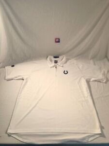 Indianapolis Colts Polo Shirt Men's XL White Short Sleeve NFL Polo Reebok Shirt