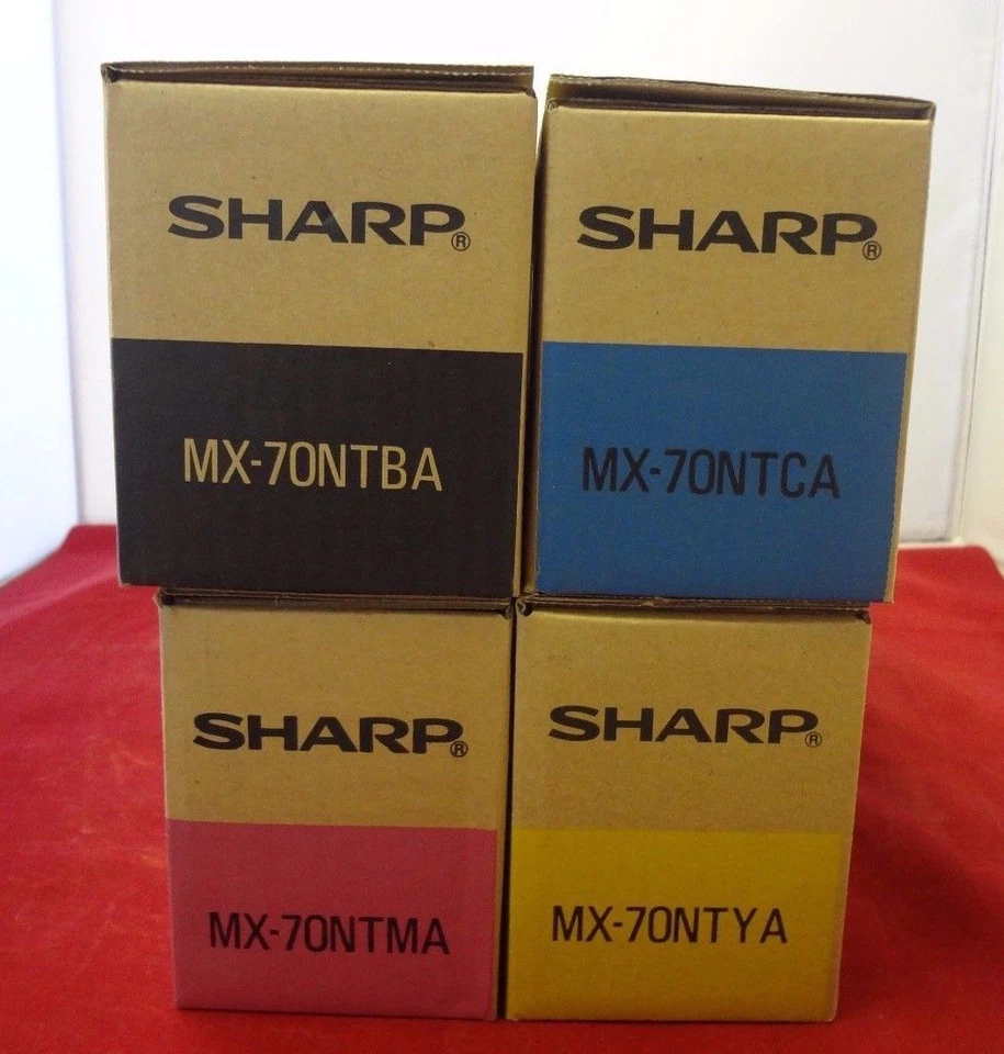 4PK ! Genuine Sharp MX-5500N MX-6200N MX-6201N MX-7000N Color Toner MX-70NTBA  - Image 1 of 1