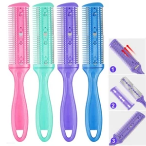 6X Professional Hairdressers Razor Comb Razor DIY Hair Cutting Thinning Trimmer - Picture 1 of 16