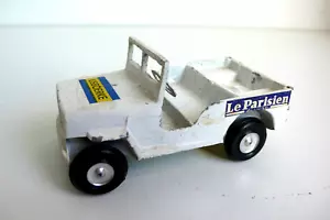 SALZA JEEP TOUR DE FRANCE "LE PARISIEN-L'ÉQUIPE" MÉTAL ANNÉES 50 BON ÉTAT - Imagen 1 de 5
