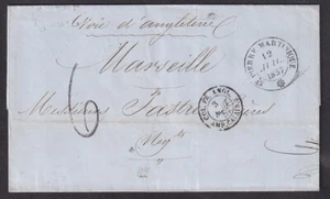 French Martinique 1857 folded letter St.Pierre to Marseille - Picture 1 of 2