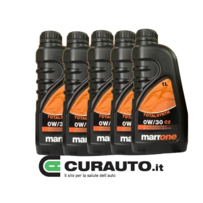 MARRONE 5 LITRI OLIO MOTORE 0W30 C2 A TOTALSYNTH PER VETTURA AUTO BENZINA O DIESEL