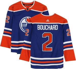 Evan Bouchard Edmonton Oilers Signed Royal Adidas Authentic Jersey - Picture 1 of 5