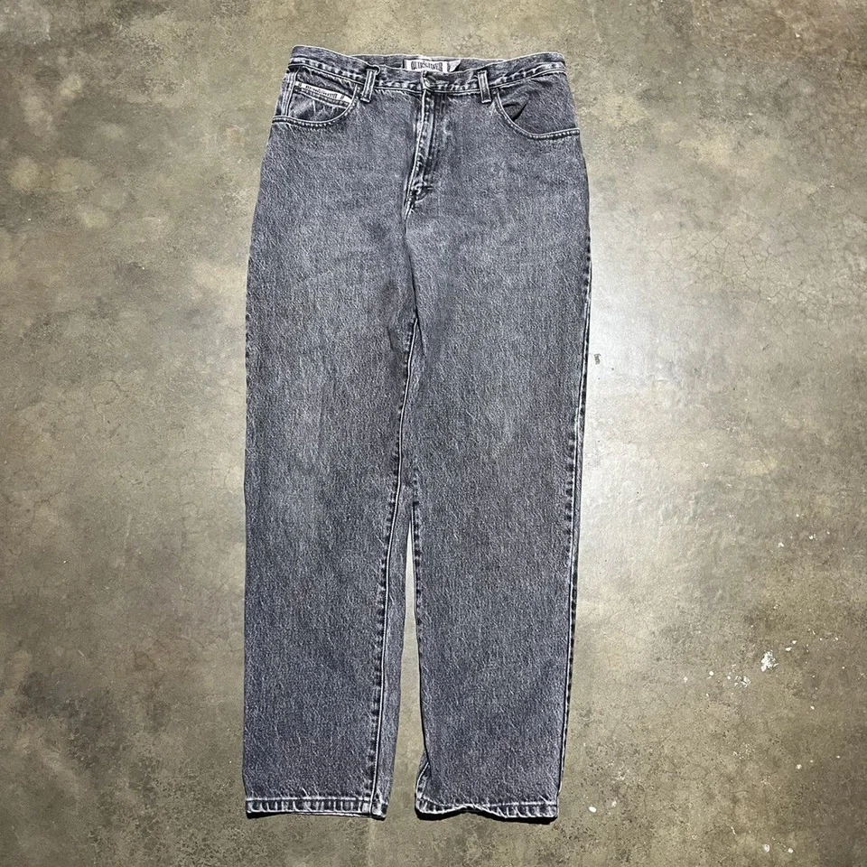 Vintage 90s Quiksilver Black Straight Leg Jeans 33x32 1990s - Image 1 of 4