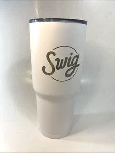 Bicchiere/coperchio Swig Soda Shop 32 oz ricarica isolato acciaio inox bianco - Foto 1 di 9