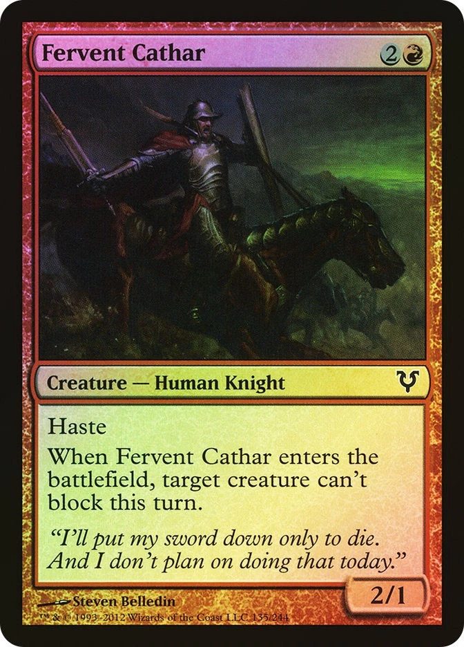 MTG FOIL Fervent Cathar  - Avacyn Restored #135 - Image 1 of 1