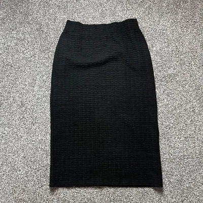 Vince. Saia Midi Crinkle Tamanho 10UK 6US M Lápis Preto Texturizado Carreira Escritório - Imagem 1 de 4