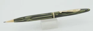 Sheaffer Balance Full-Size Green Straited & Gold 0.9mm Pencil - c. 1935 - USA - Picture 1 of 4