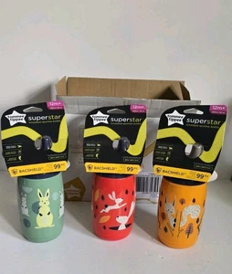 3 X Tommee Tippee Cup Superstar Botella Deportiva Aislada para 12m+ Totalmente Nueva - Imagen 1 de 6