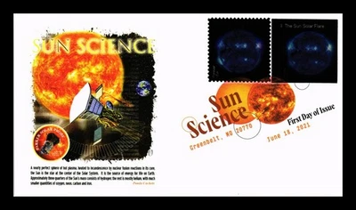 US COVER SUN SCIENCE SOLAR FLARE IMPERFORATE FDC COMBO PANDA CACHET - Image 1 of 2