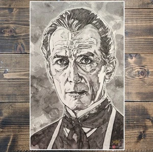 Película de terror Peter Cushing Hammer 11x17 impresión artística firmada artista Chris Oz Fulton - Imagen 1 de 2